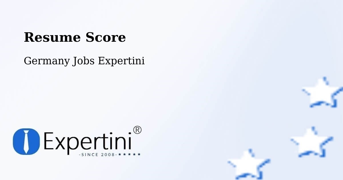 Resume Score & Job Description Match Tool – Leonberg - Germany Jobs Expertini
