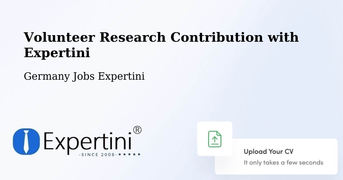 Volunteer Research Contribution Program – Leonberg - Germany Jobs Expertini
